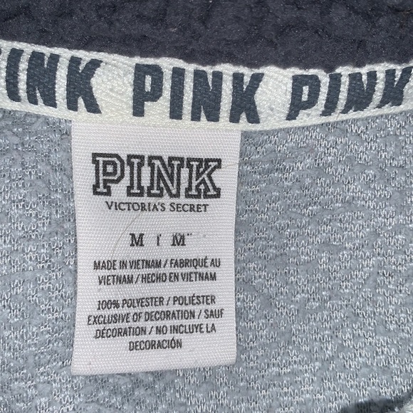 PINK🌹Victoria’s Secret💕Sherpa Fuzzy Pullover with Zipper MEDIUM🌹 - Picture 5 of 11